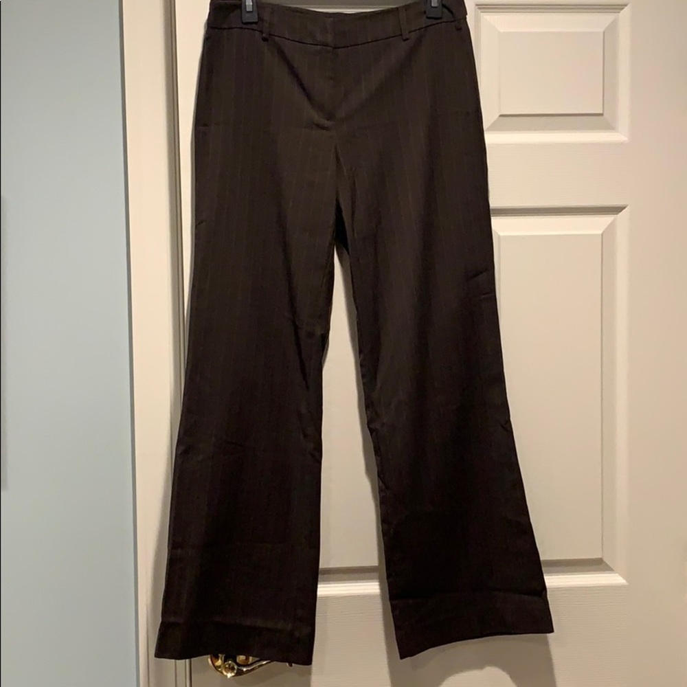 Brown pinstripe dress pants